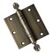 Embassy 3-1/2 x 3-1/2 Solid Brass Hinge, Antique Brass Finish with Acorn Tips 3535BBUS5A-1 - alternate 1